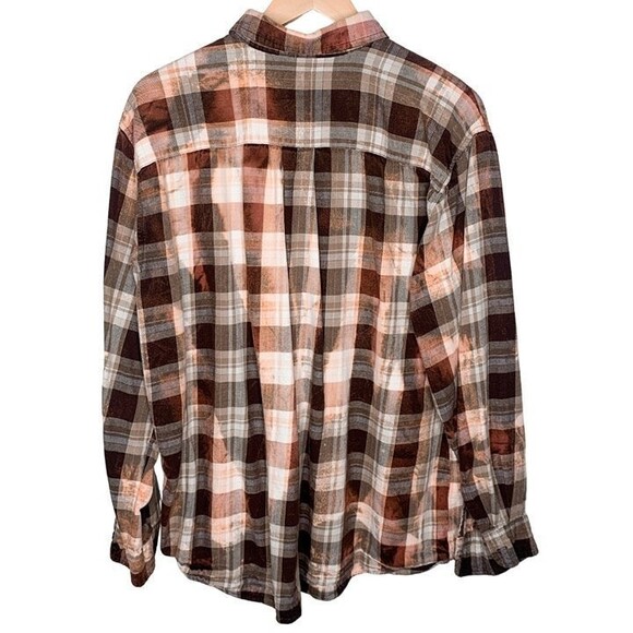 Franklin Flannels unisex upcycled vintage plaid flannel size large - Picture 2 of 5